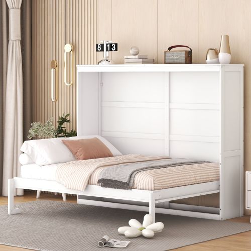 Full Size Murphy Bed Wall Bed,White Full Size Murphy Bed Wall Bed,White